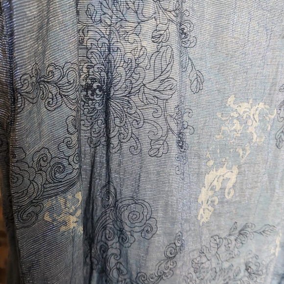 Anthropologie Cut Loose Semi Sheer Shift Dress Floral Paisley Iridescent XL - Picture 4 of 5